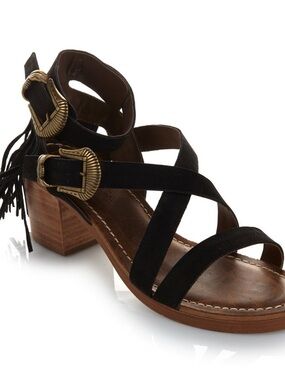 Matisse Titus Fringe Suede Block Heel Sandal
